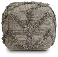 Olfen Gray Large Accent Pouf
