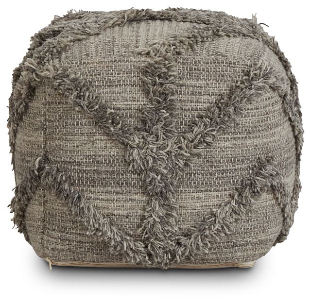 Olfen Gray Large Accent Pouf