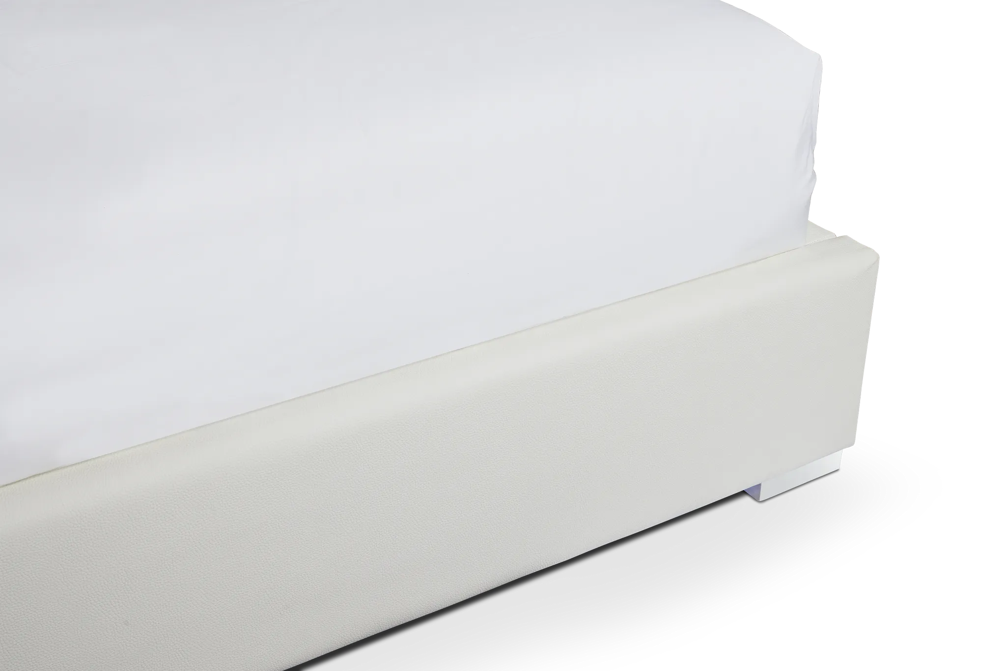 Miami White Uph Platform Bed