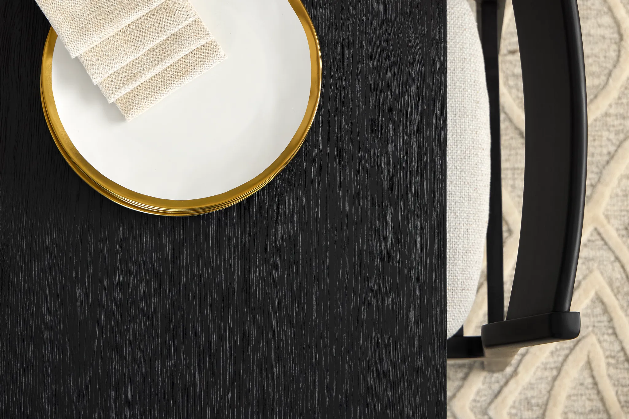 Santorini Black 79" Rectangular Table