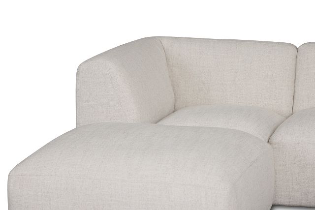Baylor Light Beige Fabric 4-piece Left Facing Bumper Sectional