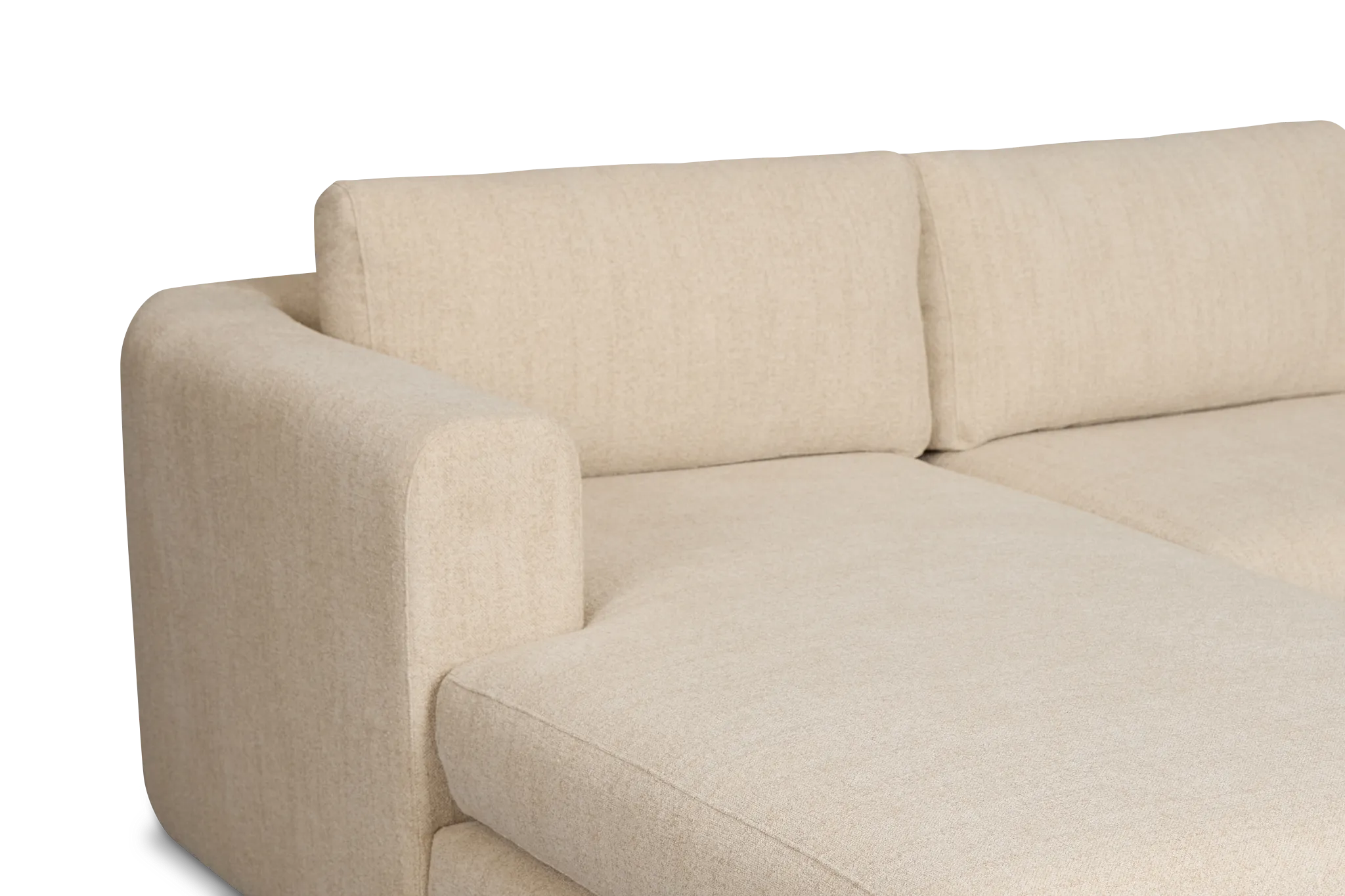 Alma Light Beige Fabric Medium Left Chaise Sectional