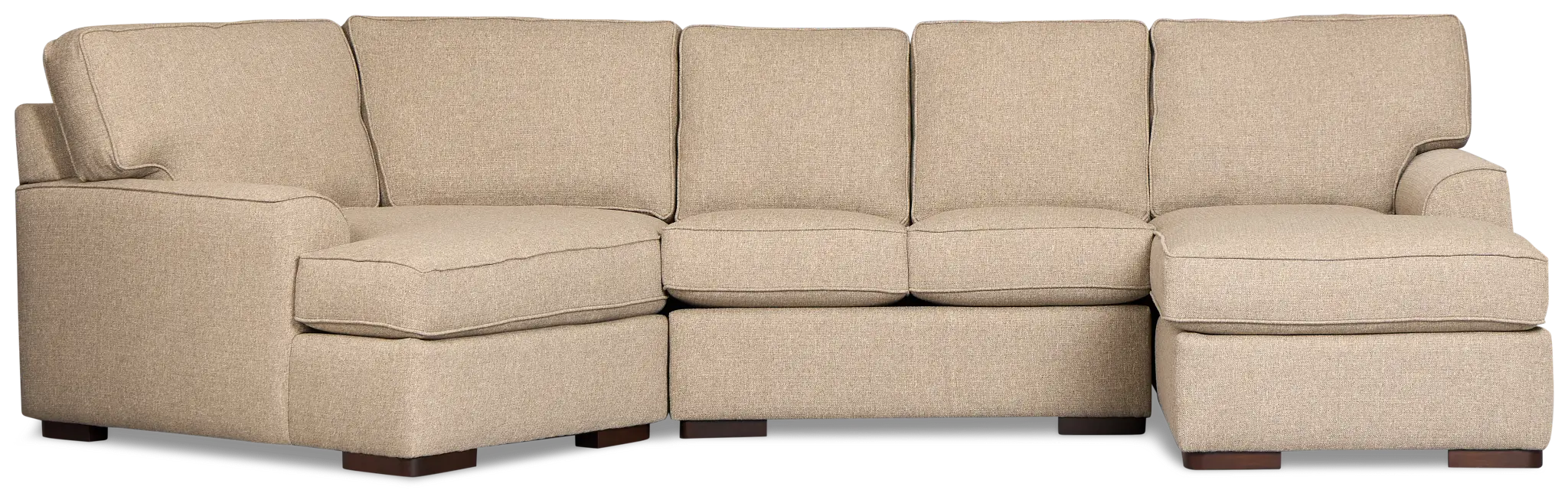Sinclair Brown Fabric Right Chaise Cuddler Sectional Sinclair Brown Fabric Right Chaise Cuddler Sectional