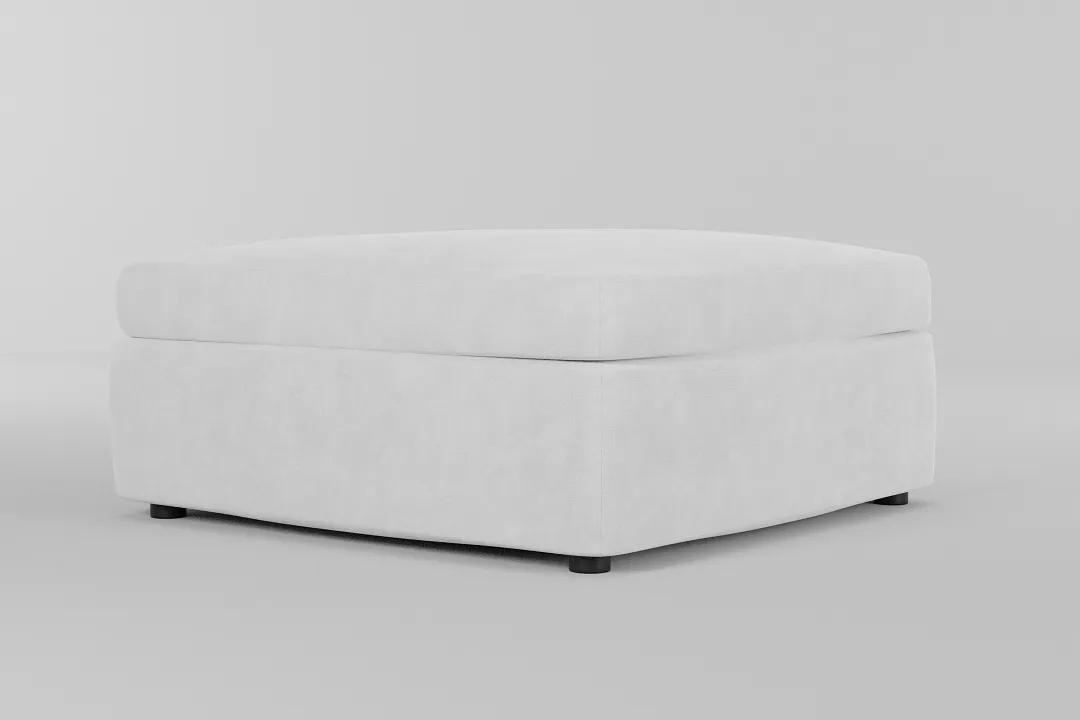 Destin Peyton White Fabric Cocktail Ottoman