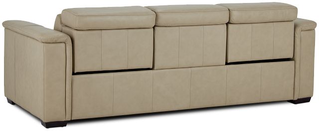 Ainsley Beige Leather Power Reclining Sofa