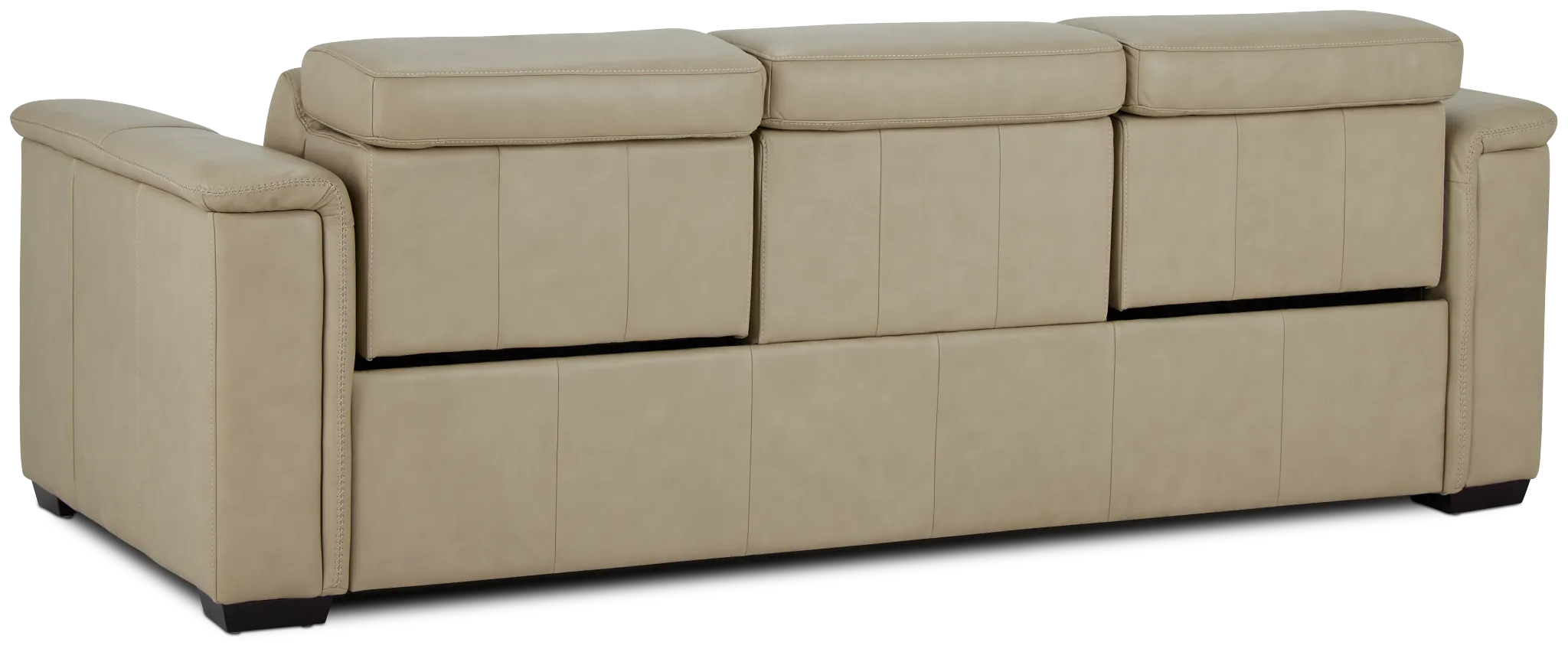 Ainsley Beige Leather Power Reclining Sofa