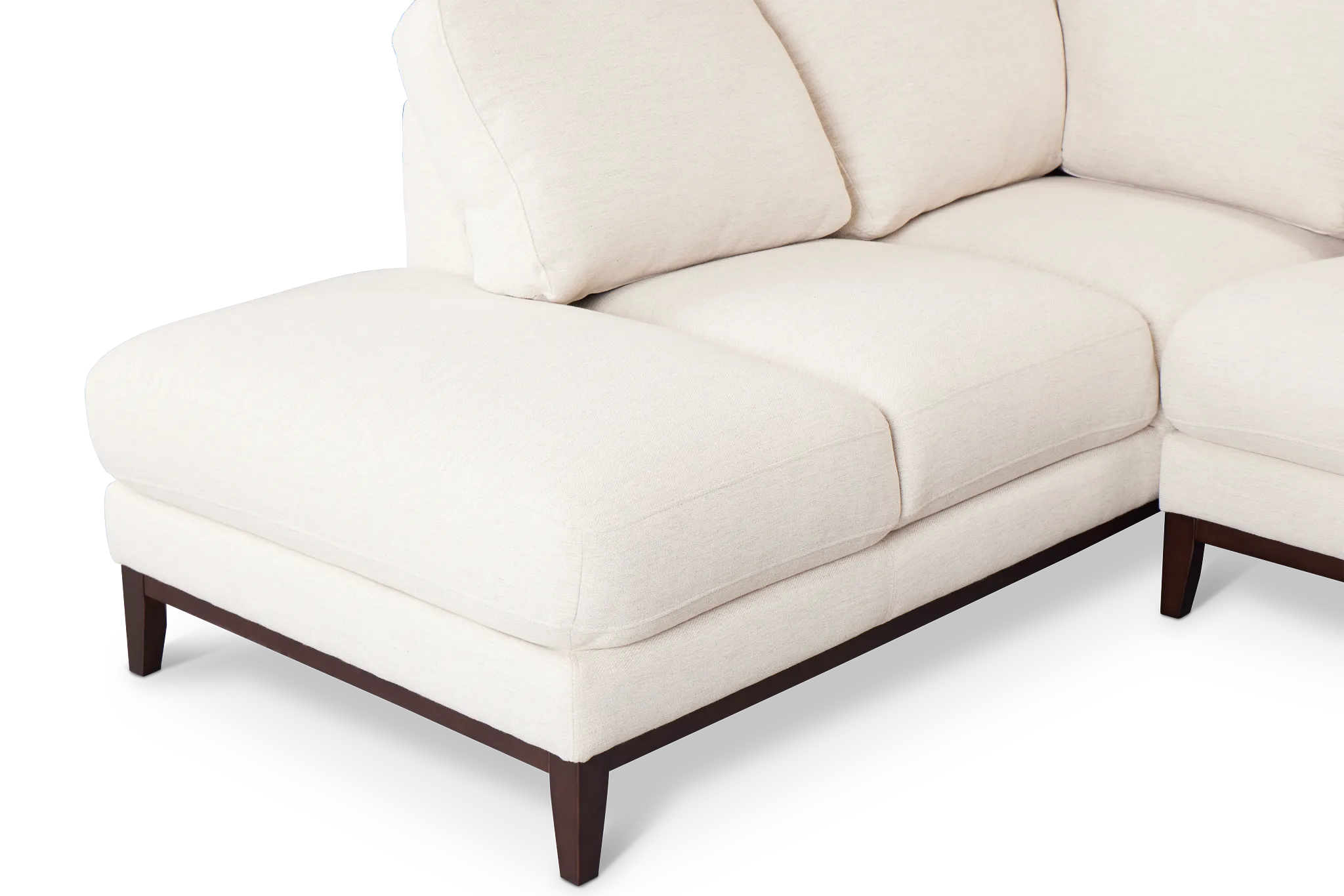 Wesley Light Beige Fabric Small Left Bumper Sectional