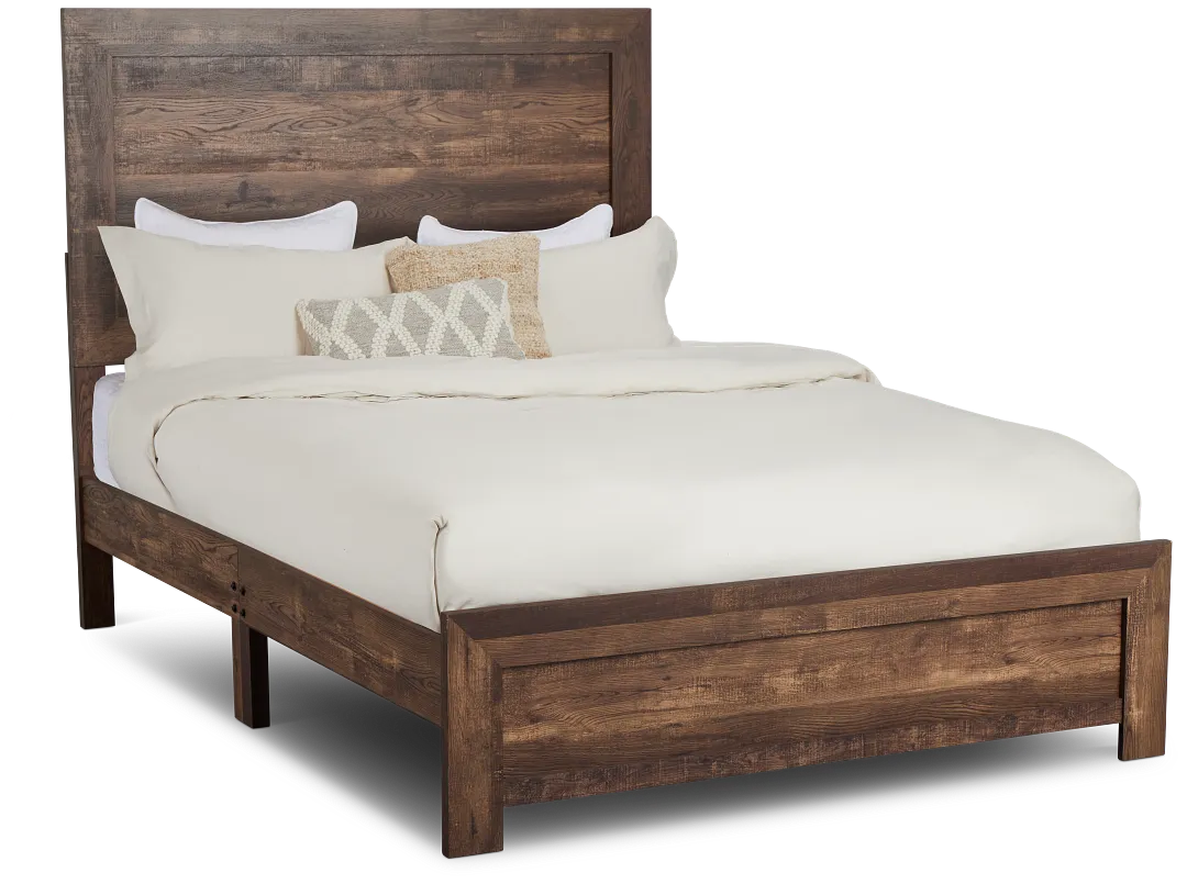 Ollie Dark Tone Panel Bed