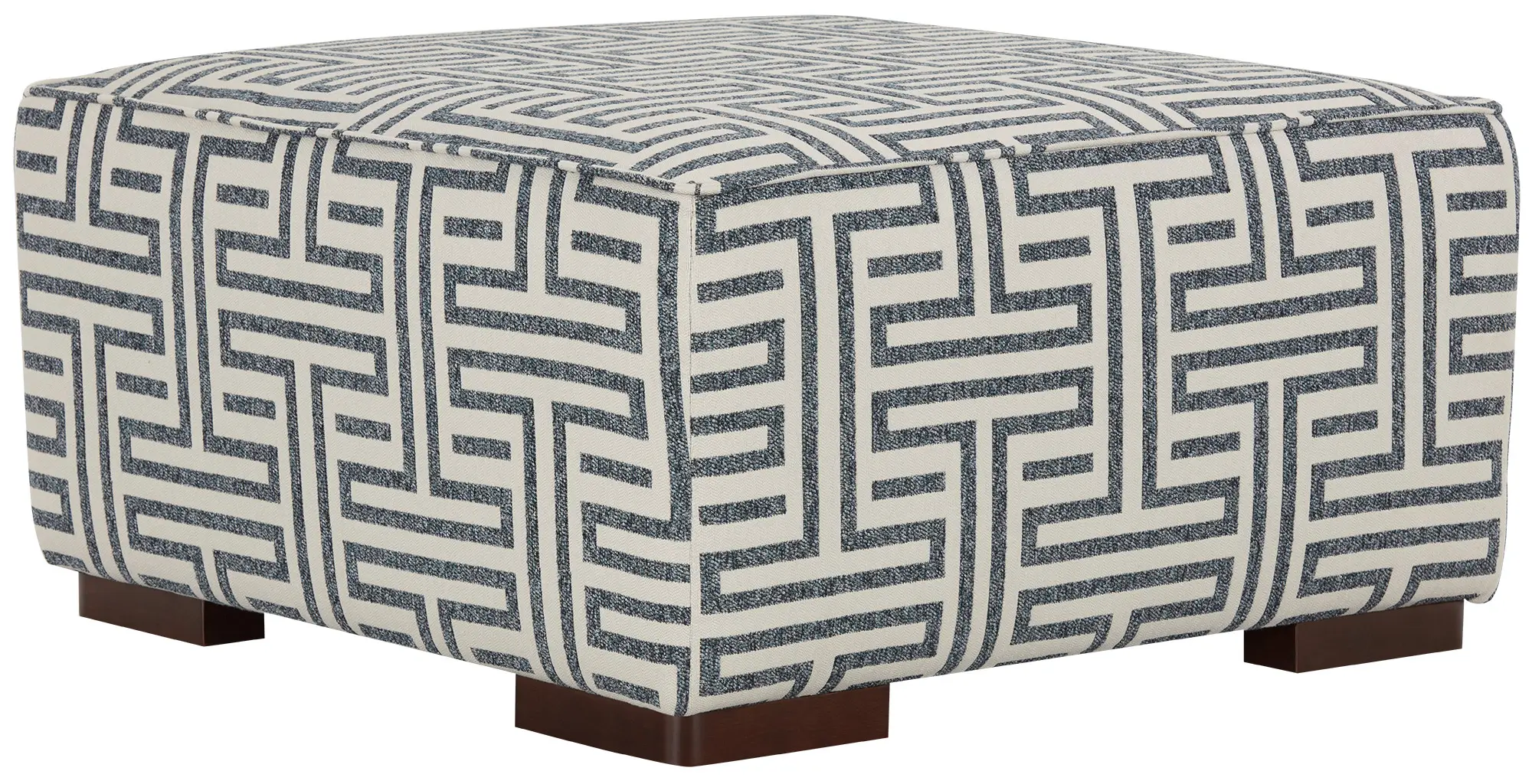 Doric Blue Fabric Accent Ottoman Doric Blue Fabric Accent Ottoman