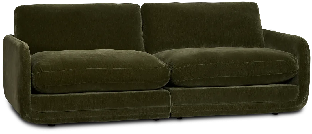 Jules Green Velvet 2 Piece Modular Sofa