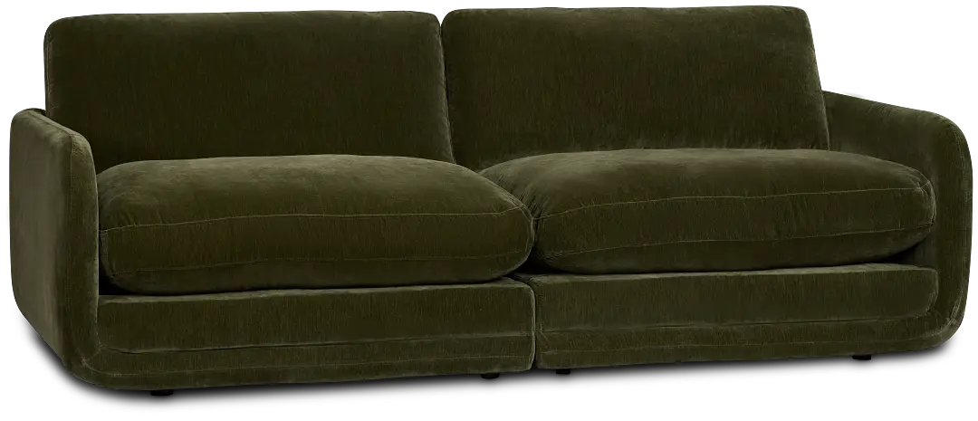 Jules Green Velvet 2 Piece Modular Sofa Jules Green Velvet 2 Piece Modular Sofa