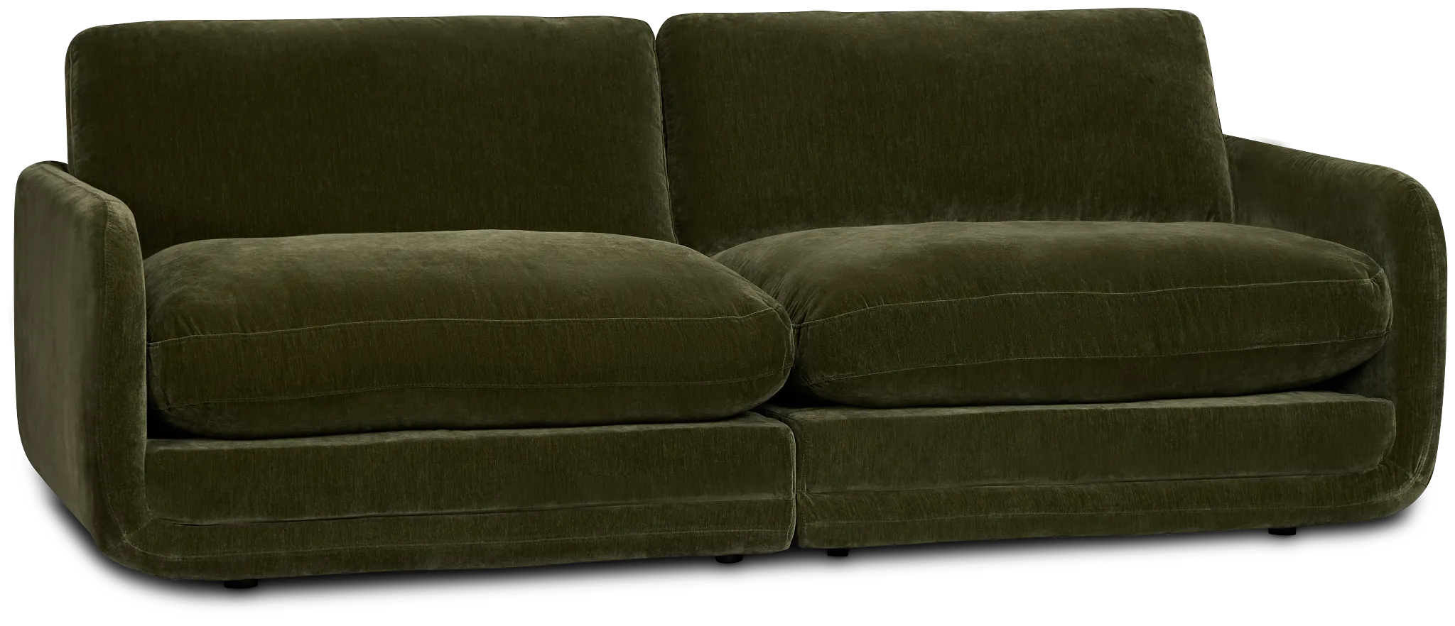 Jules Green Velvet 2 Piece Modular Sofa