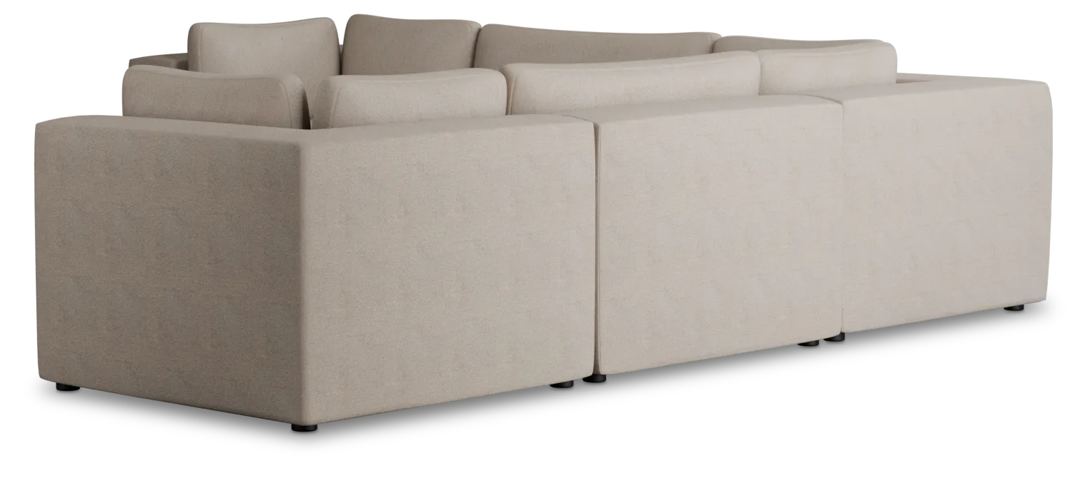 Destin Sutton Beige Fabric 5-piece Modular Sectional