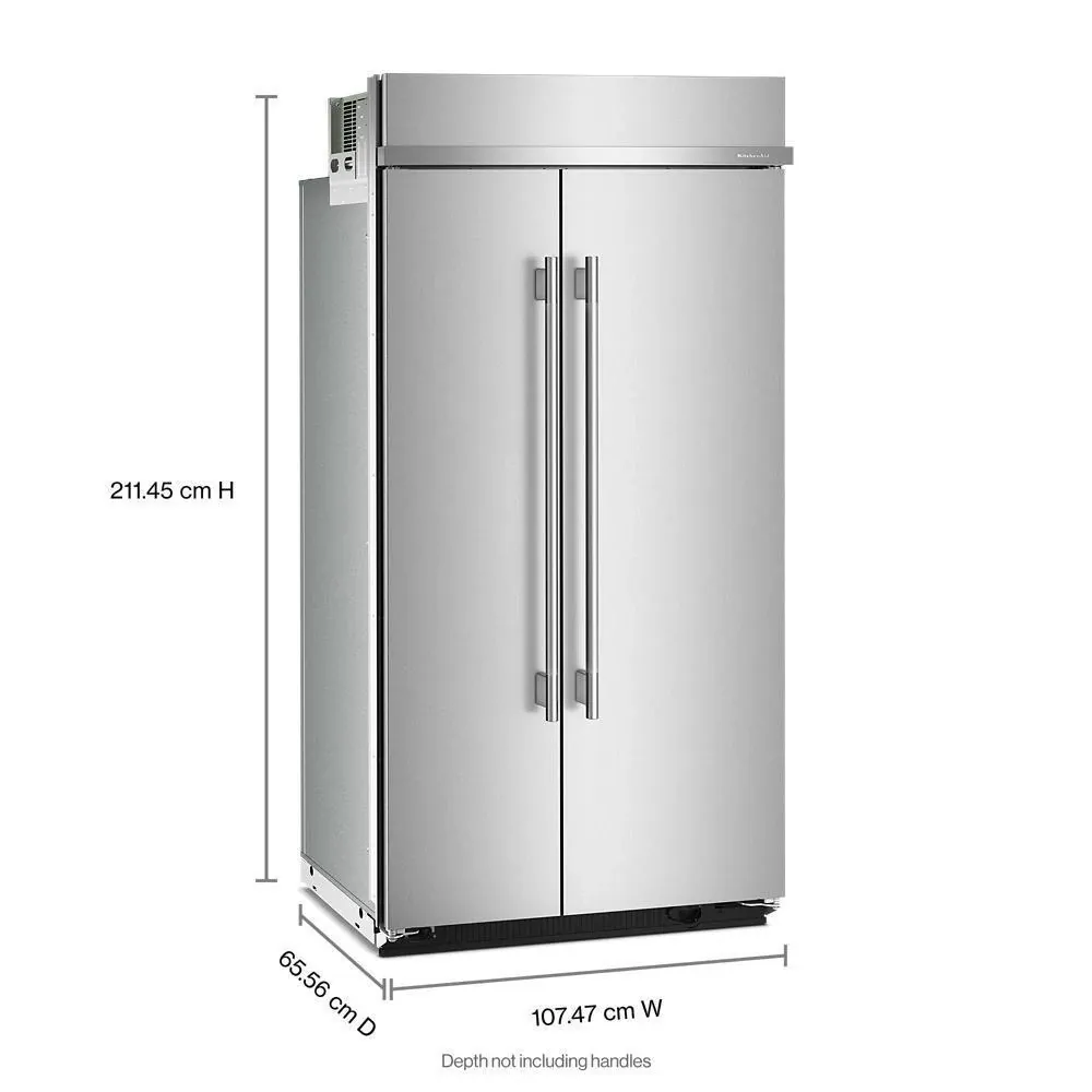 Kitchenaid 742 Series Stainless Steel 42" Built In Side By Side Refrigerator