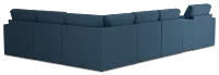Citymod Blue Fabric Large Left Chaise Sectional With Storage Console