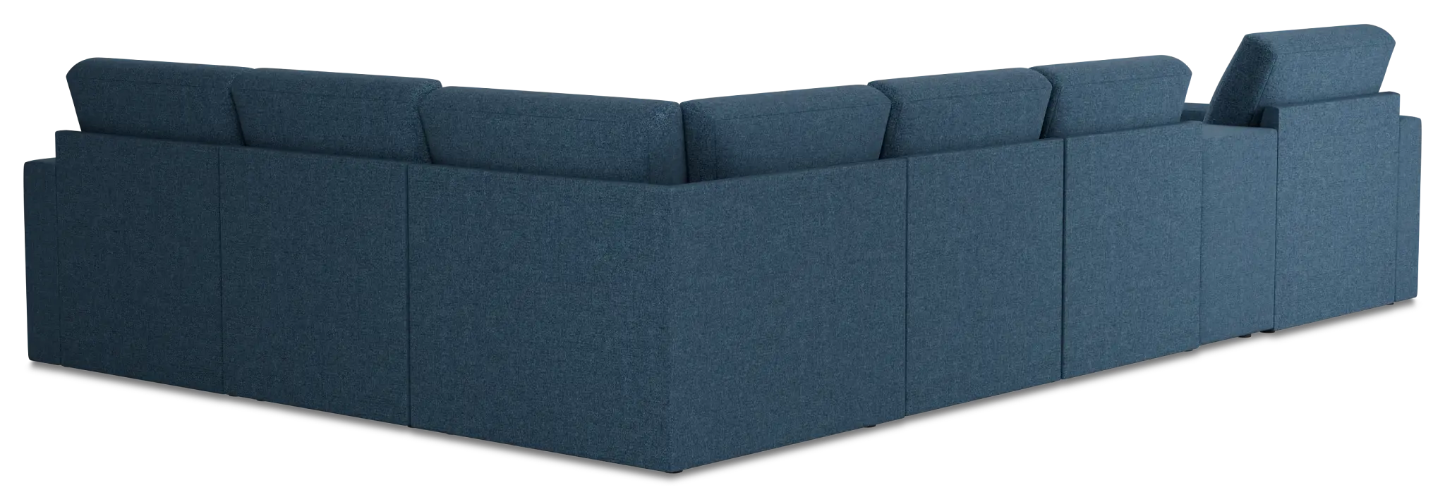 Citymod Blue Fabric Large Left Chaise Sectional With Storage Console Citymod Blue Fabric Large Left Chaise Sectional With Storage Console