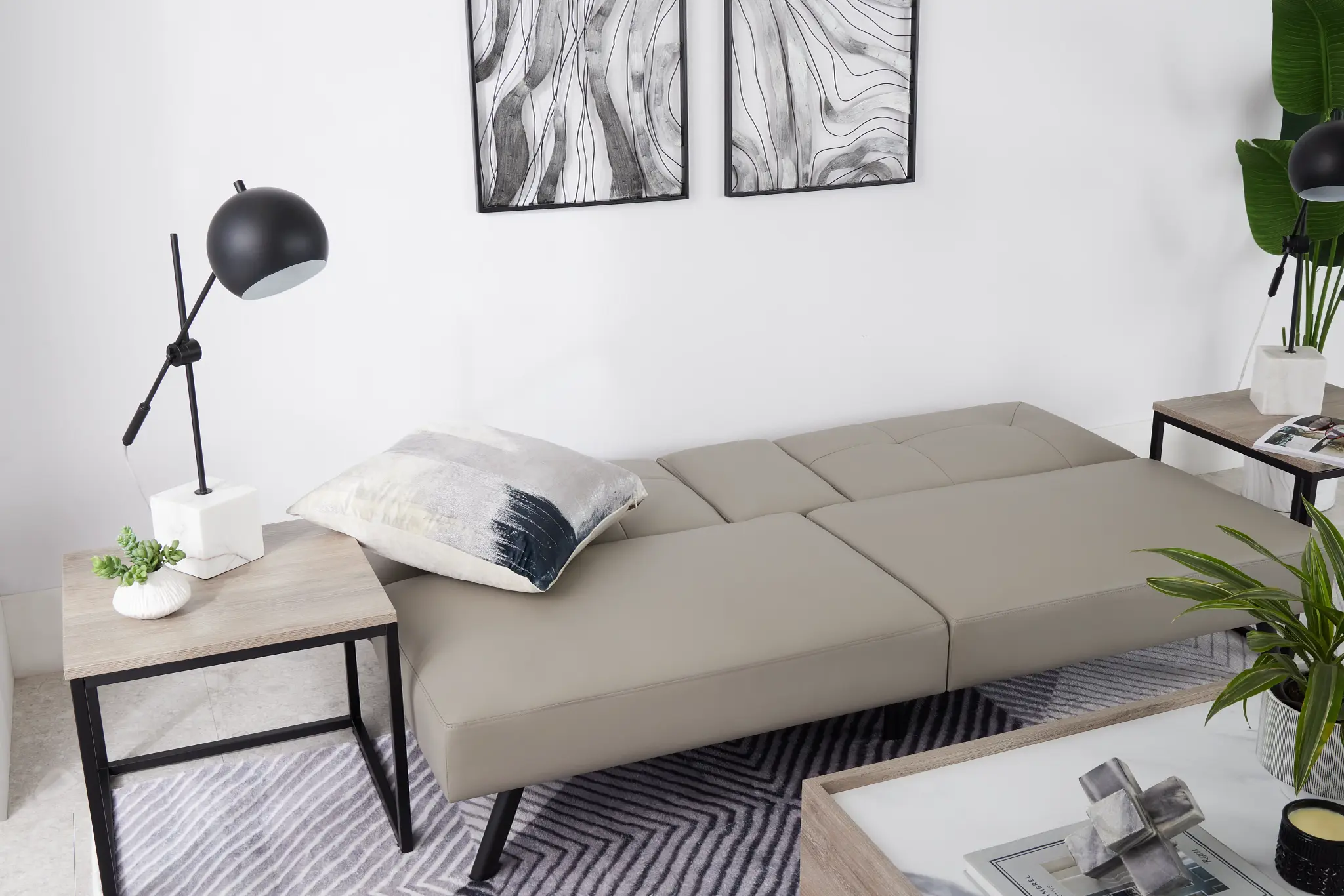 Andes Light Gray Micro Sofa Futon Andes Light Gray Micro Sofa Futon