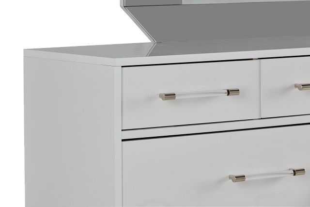 Cortina White Dresser & Mirror