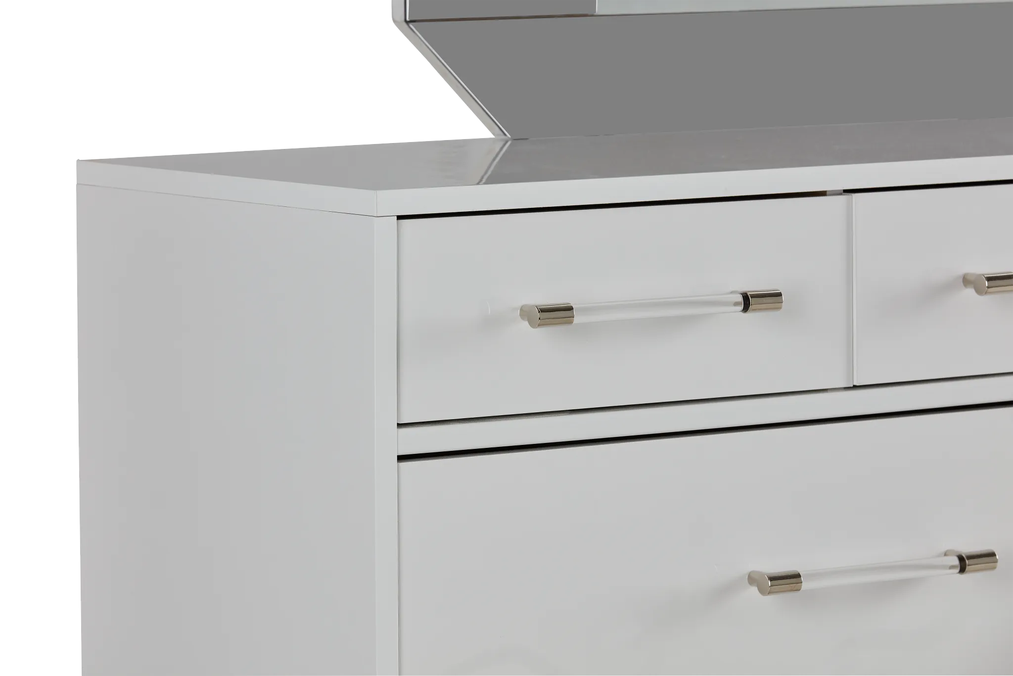 Cortina White Dresser & Mirror