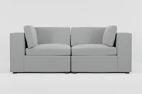Destin Suave Gray Fabric 2-piece Modular Sofa