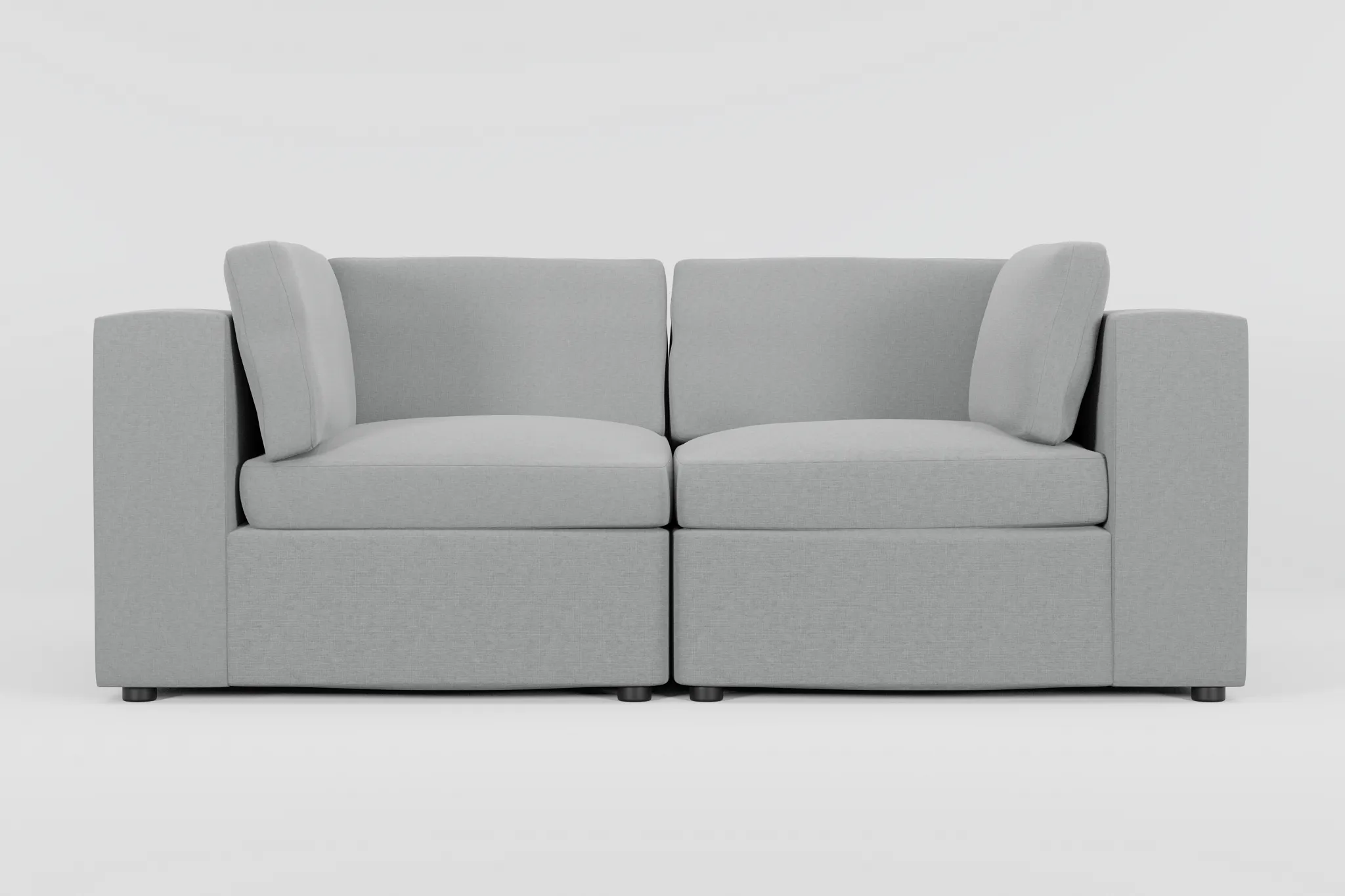 Destin Suave Gray Fabric 2-piece Modular Sofa