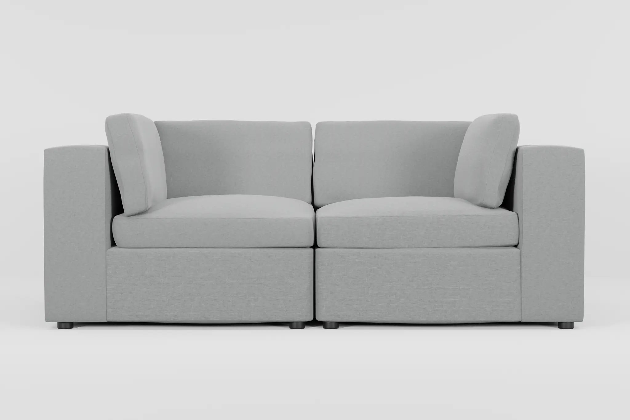 Destin Suave Gray Fabric 2-piece Modular Sofa Destin Suave Gray Fabric 2-piece Modular Sofa