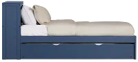 Charleston Dark Blue Bookcase Trundle Bed