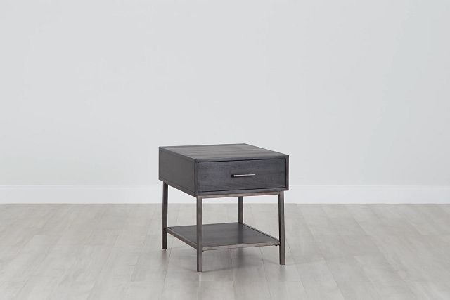 Fulton Dark Tone Wood Rectangular End Table