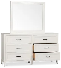 Nantucket White Dresser & Mirror