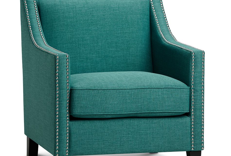 teal pattern accent chair