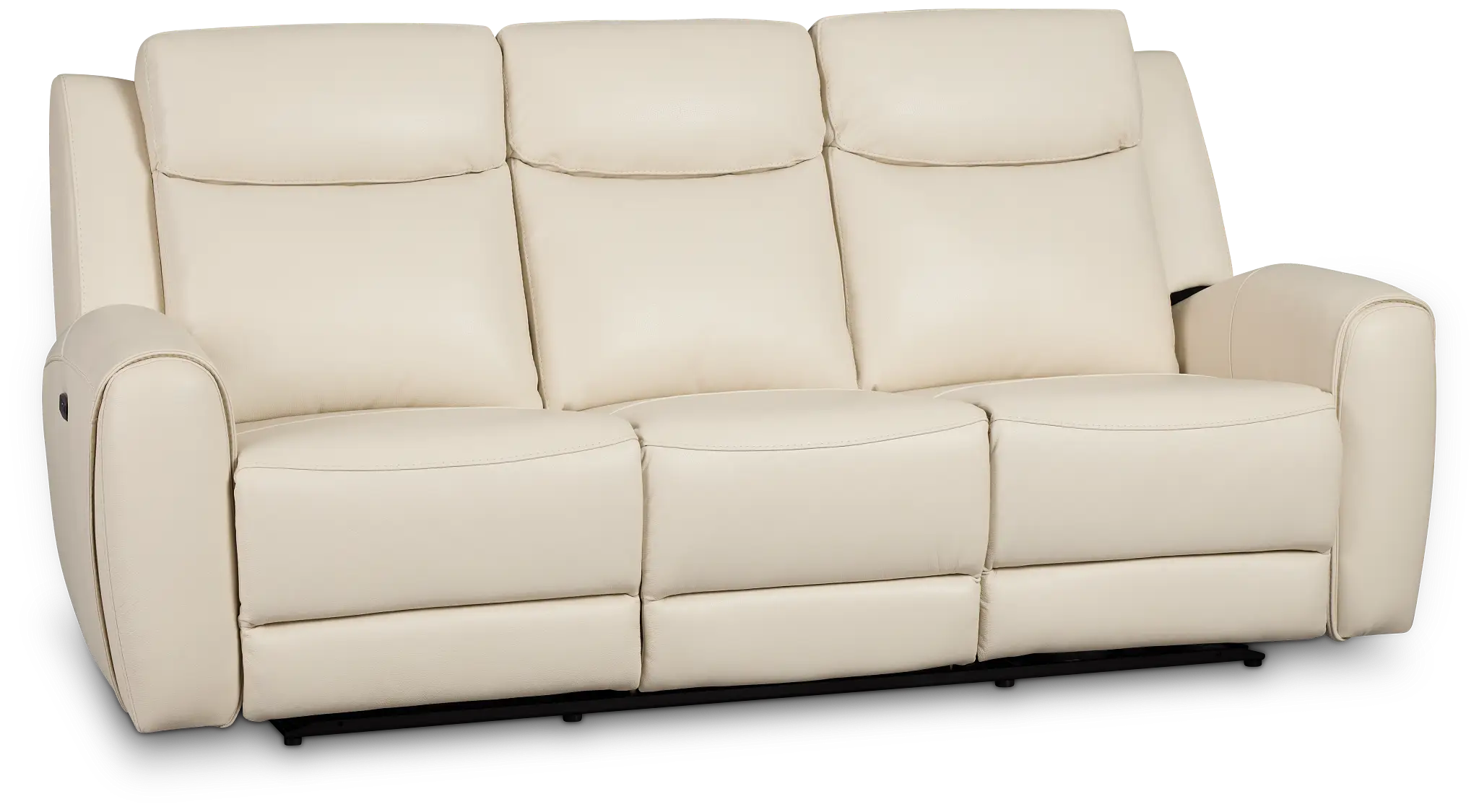 Walker Ivory Lthr/vinyl Power Reclining Sofa W/ Power Headrest Walker Ivory Lthr/vinyl Power Reclining Sofa W/ Power Headrest