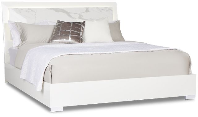 Modena White Platform Bed