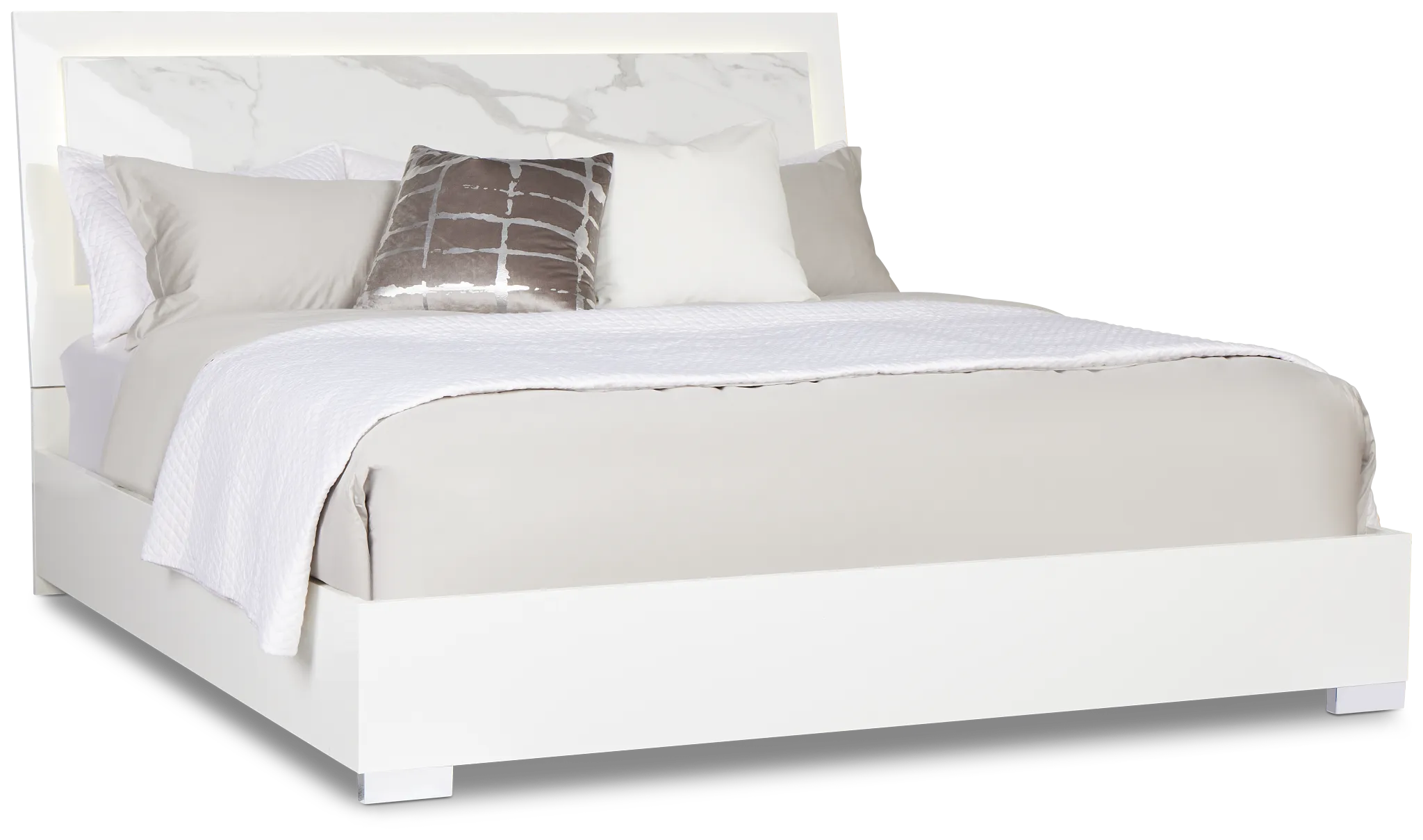 Modena White Platform Bed
