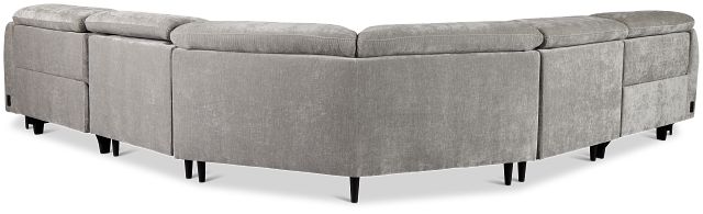 Zuri Gray Velvet Small Two-arm Power Reclining Sectional