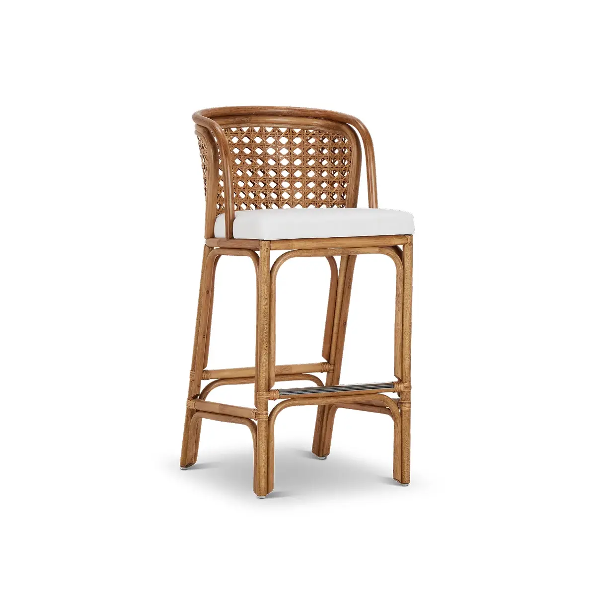 Maui Light Tone Woven Upholstered Barstool