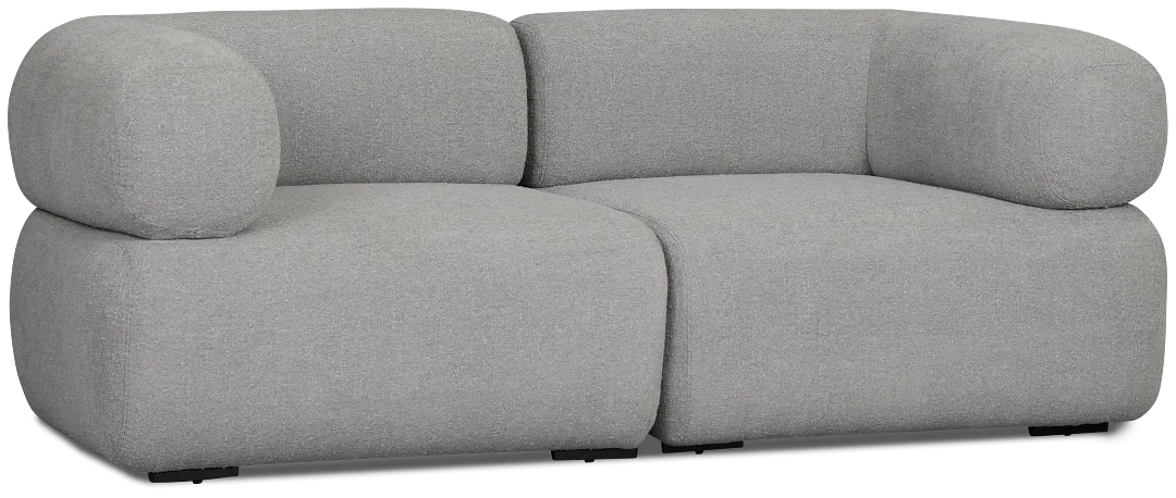 Celeste Light Gray Fabric 2-piece Modular Sofa
