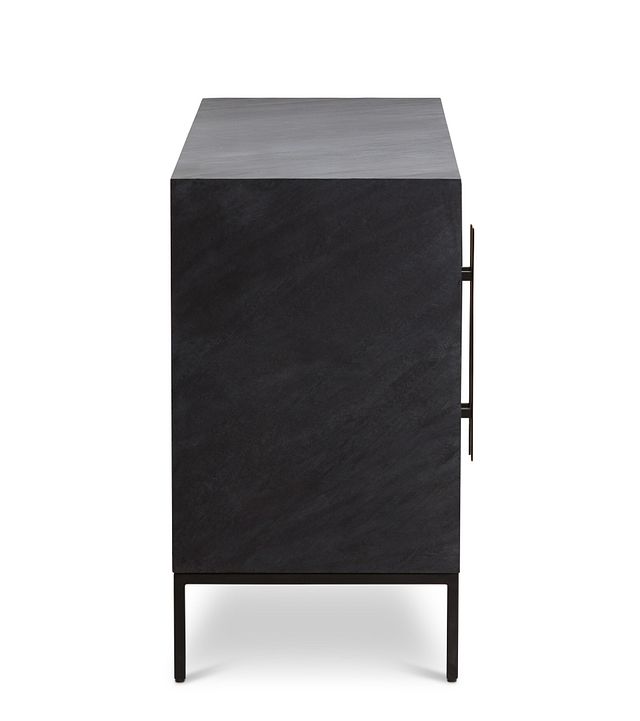 Dax Black Wood Four-door Cabinet