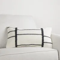 Barito White Lumbar Accent Pillow