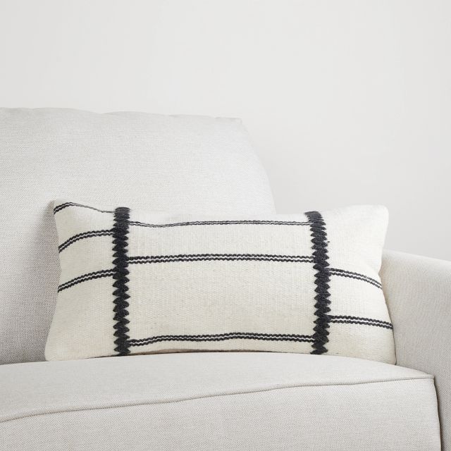 Barito White Lumbar Accent Pillow