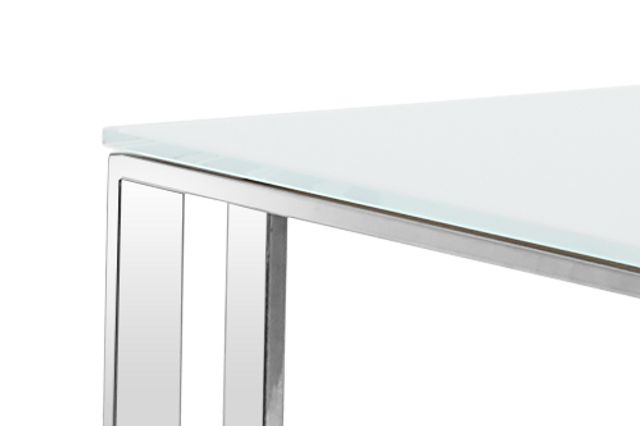 Arco White Glass Chairside Table