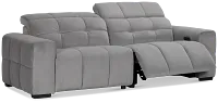 Gemma Light Gray Velvet Power Reclining Sofa