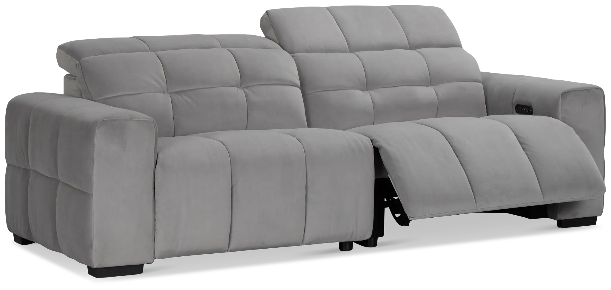 Gemma Light Gray Velvet Power Reclining Sofa Gemma Light Gray Velvet Power Reclining Sofa
