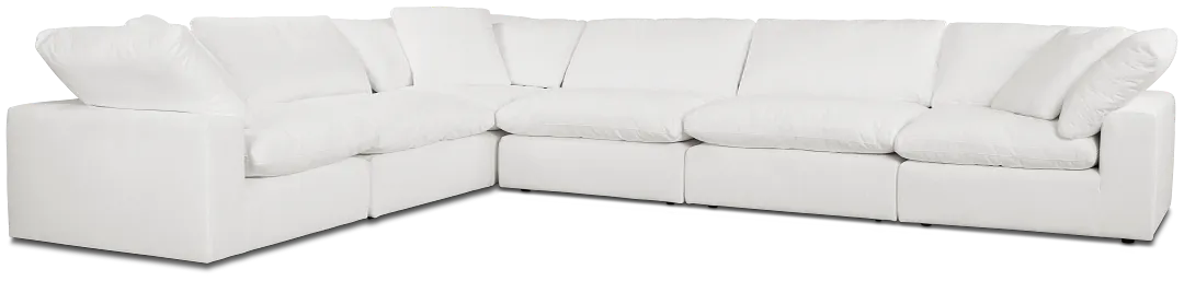 Nixon White Fabric 6-piece Modular Sectional