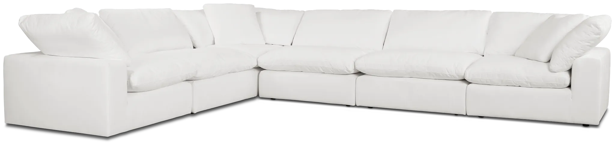 Nixon White Fabric 6-piece Modular Sectional