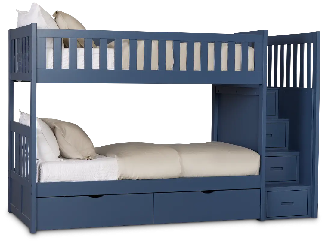 Charleston Dark Blue Step Storage Bunk Bed Charleston Dark Blue Step Storage Bunk Bed