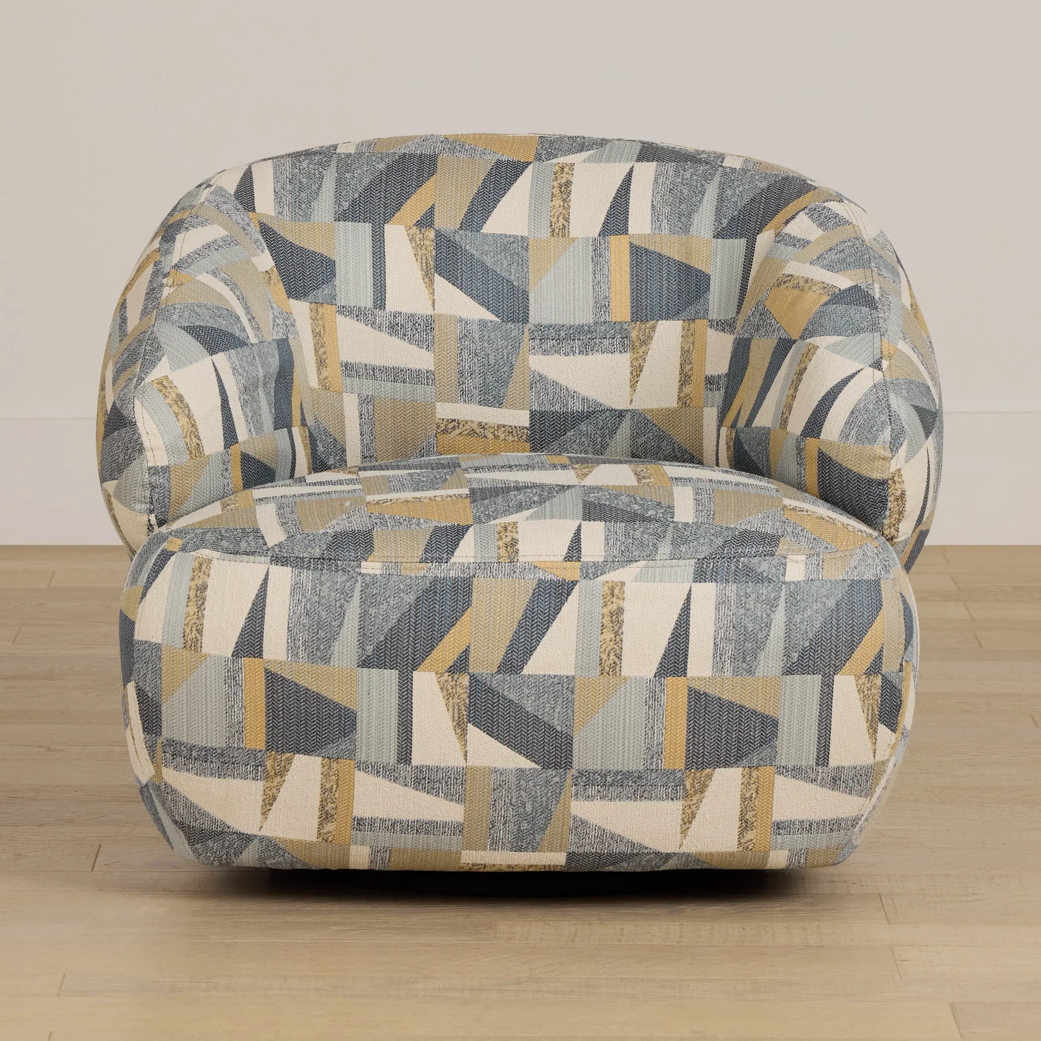 Cory Multicolored Fabric Swivel Accent Chair