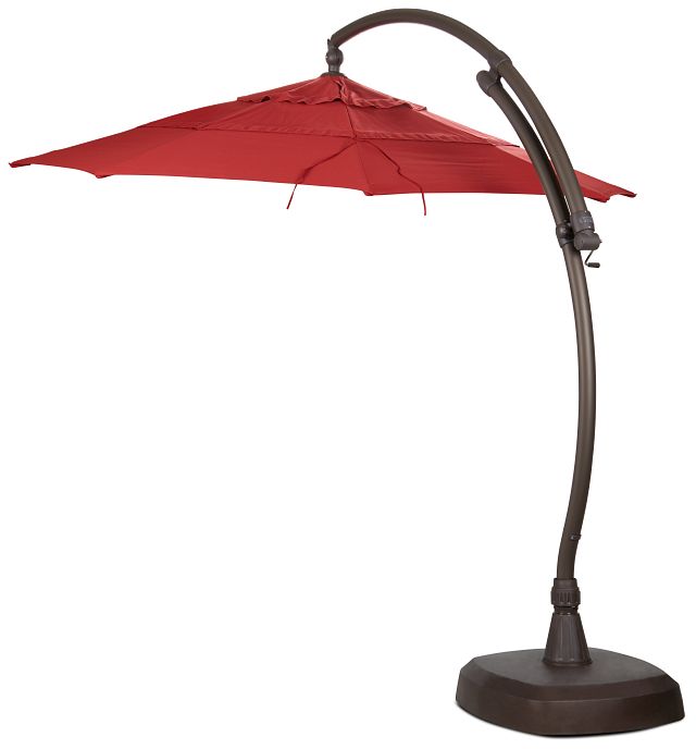 Cayman Red Cantilever Umbrella Set