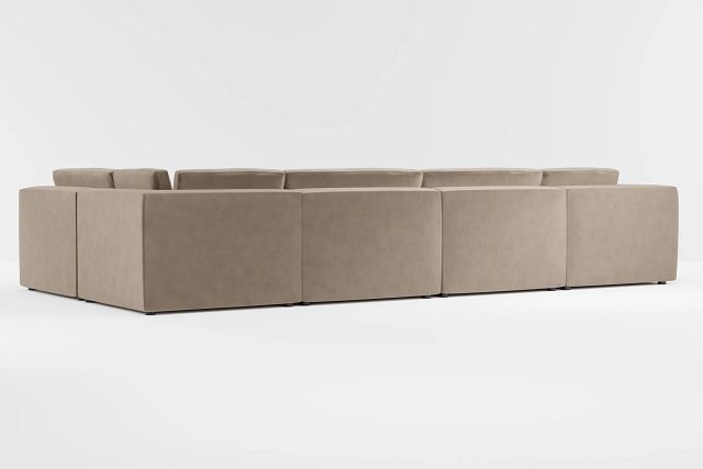 Destin Joya Beige Velvet 8-piece Pit Sectional