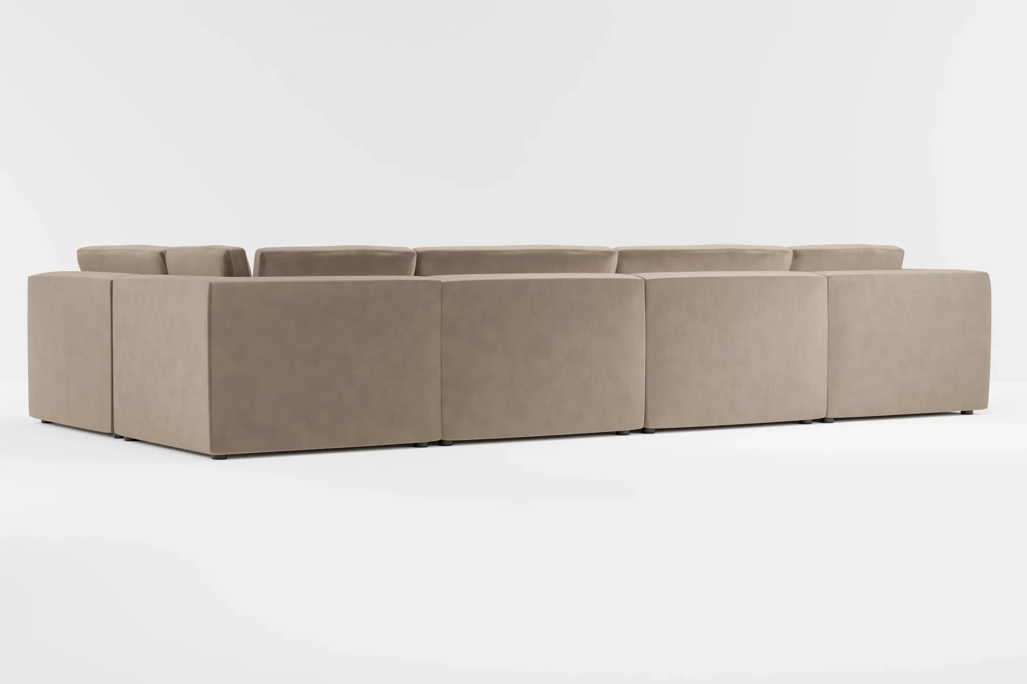 Destin Joya Beige Velvet 8-piece Pit Sectional