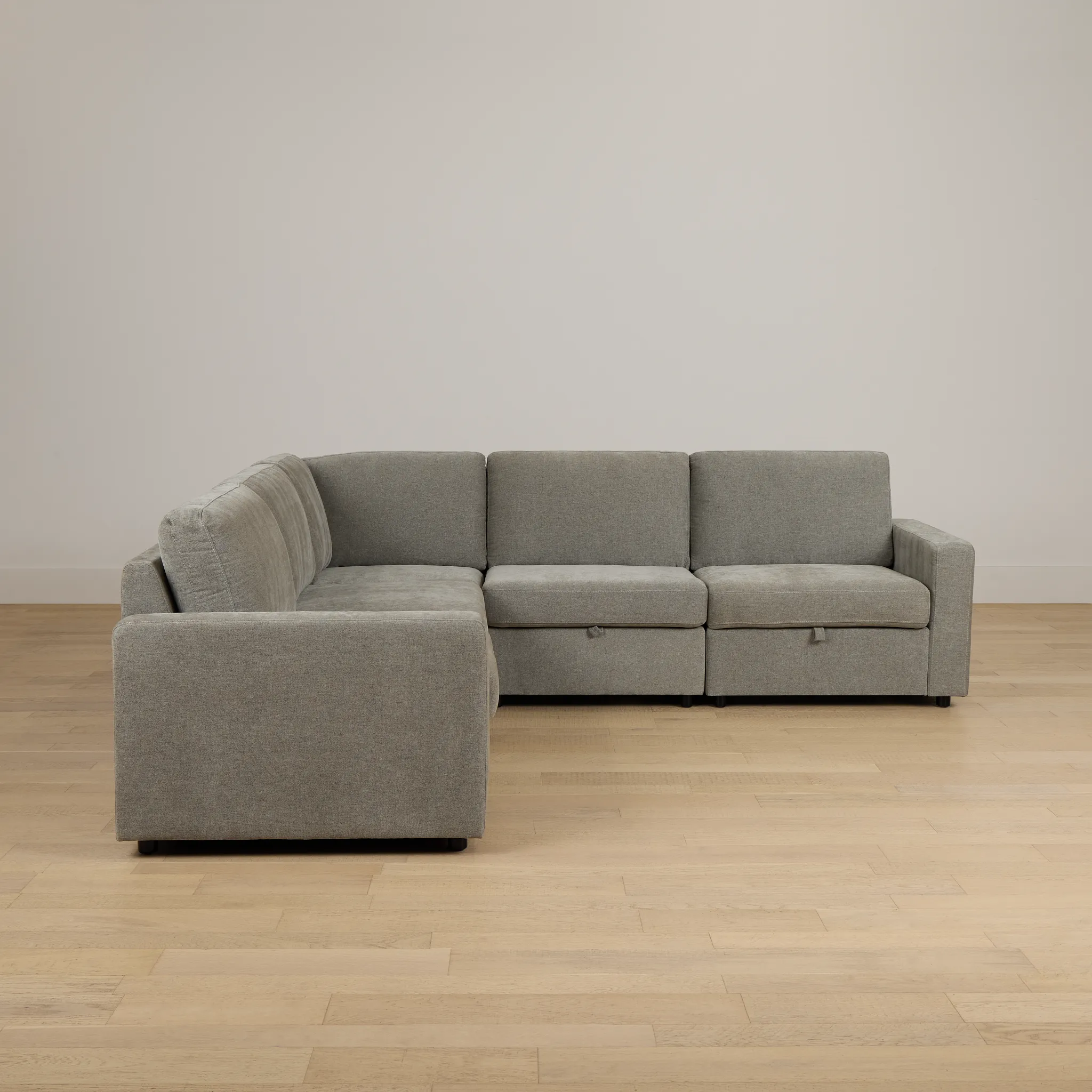 Addie Gray Fabric Small 2-arm Storage Sectional